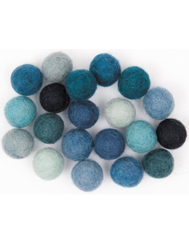 Boules en feutre - Mixte bleu