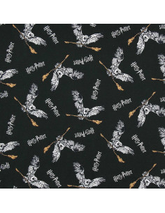 Tissu jersey Harry Potter - Chouette et balai 2