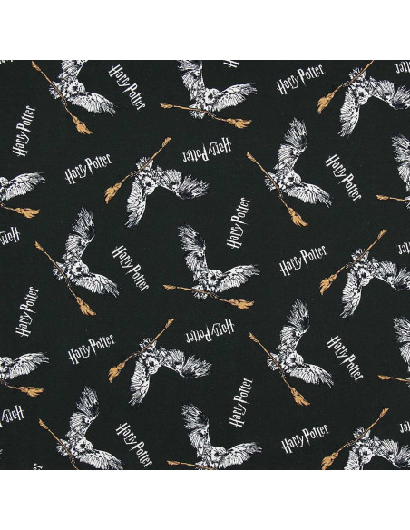 Tissu jersey Harry Potter - Chouette et balai