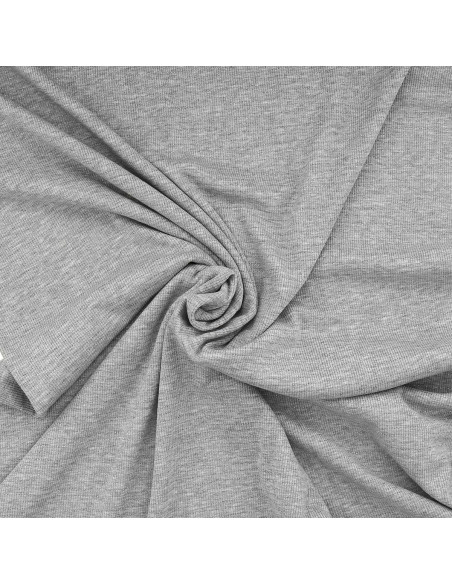Tissu jersey rayé lurex - Gris