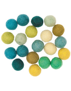 Boules en feutre - Mixte vert