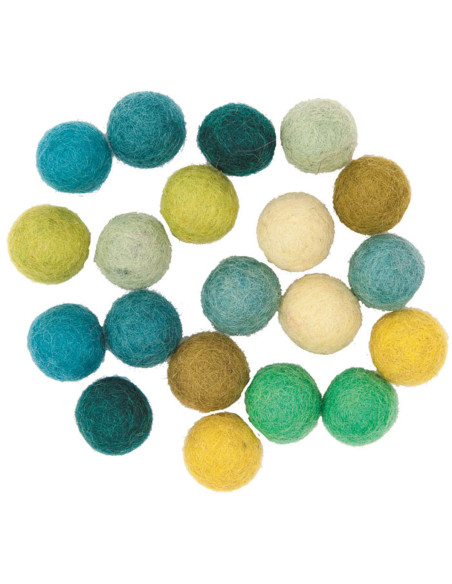 Boules en feutre - Mixte vert
