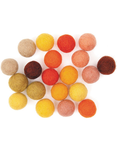 Boules en feutre - Mixte jaune