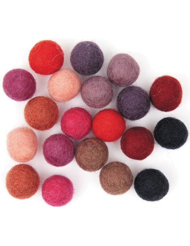 Boules en feutre - Mixte rouge