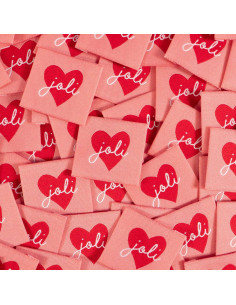 Lot de 5 étiquettes tissées - Joli Coeur