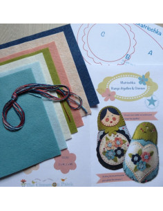 Kit feutrine matriochka range aiguilles & ciseaux 2