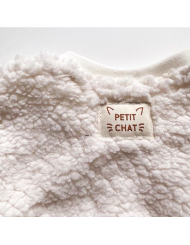 Lot de 5 étiquettes tissées - Petit chat