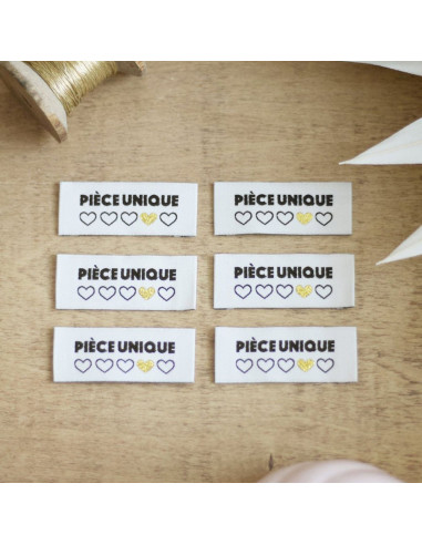 Lot de 6 étiquettes à coudre - Pièce unique