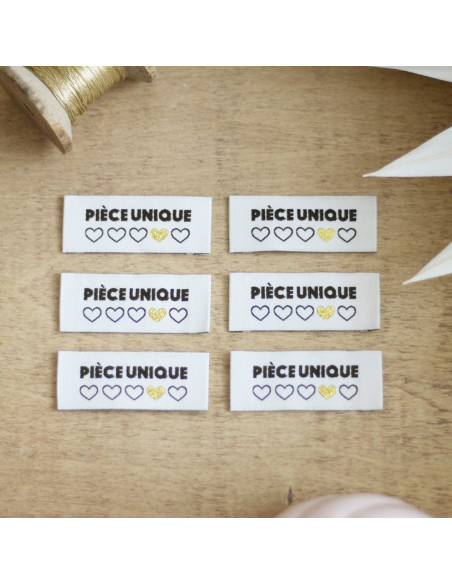 Lot de 6 étiquettes à coudre - Pièce unique