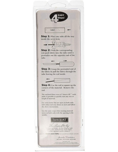 Outil pour retourner un tube de tissu Turn-it-All