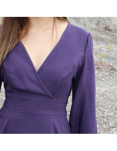 Tissu crêpe de viscose violet - Églantine & Zoé
