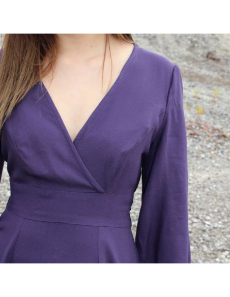Tissu crêpe de viscose violet - Églantine & Zoé