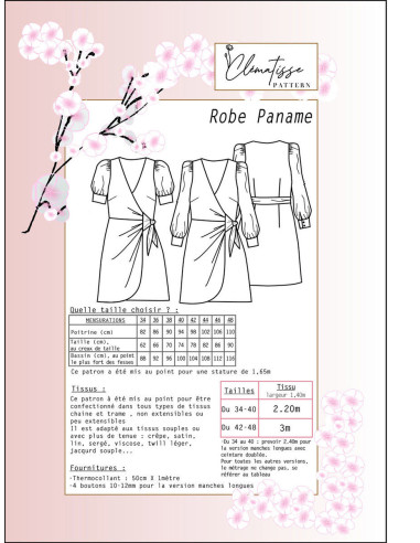 Patron de robe Paname - Clématisse Pattern