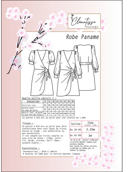 Patron de robe Paname - Clématisse Pattern