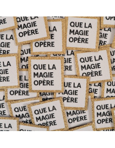 Lot de 5 étiquettes tissées - Que la magie opère