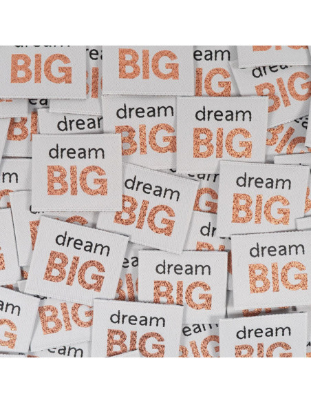 Lot de 5 étiquettes tissées - Dream Big