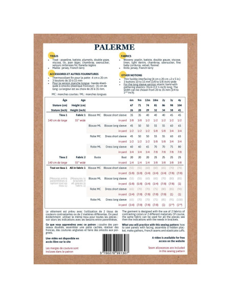 Patron de blouse ou robe Palerme - Ikatee