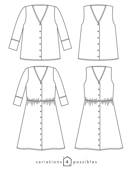 Patron de blouse ou robe Anaé - Atelier Scämmit