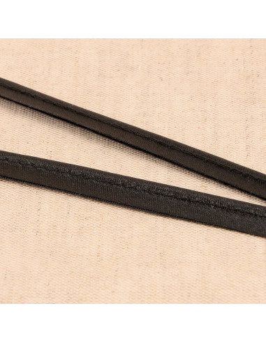 Passepoil satin - Noir