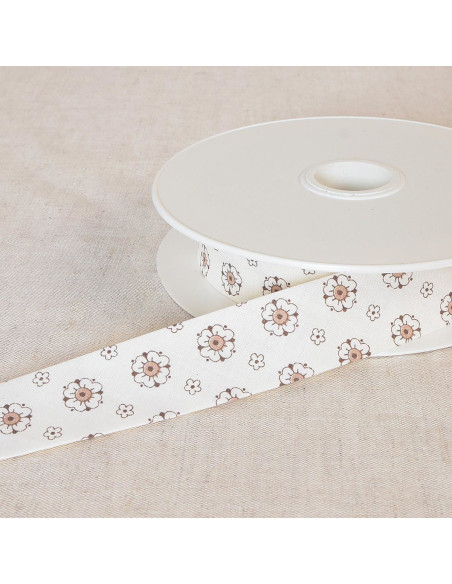 Biais bouton d´or - Beige