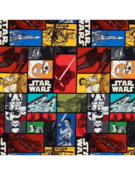 Tissu jersey Star wars - Personnages colorés