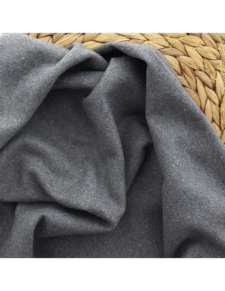 Tissu drap de laine pour manteau - Gris
