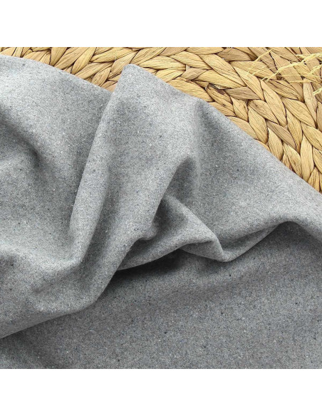 Tissu drap de laine pour manteau - Argent