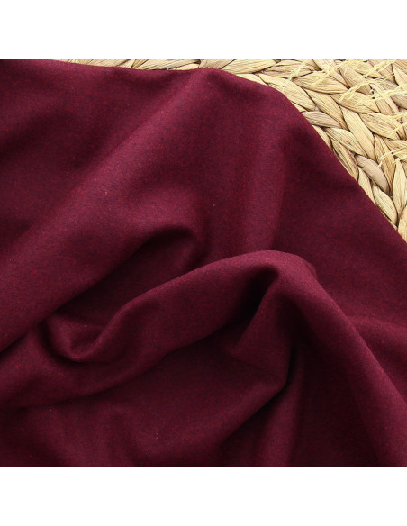 Tissu drap de laine pour manteau - Bordeaux