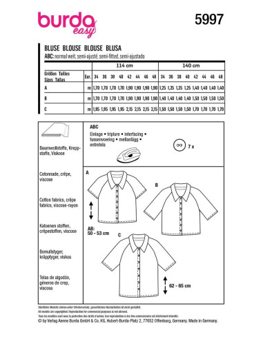 Patron de blouse - Burda 5997