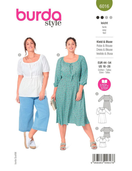 Patron de robe et blouse - Burda 6016