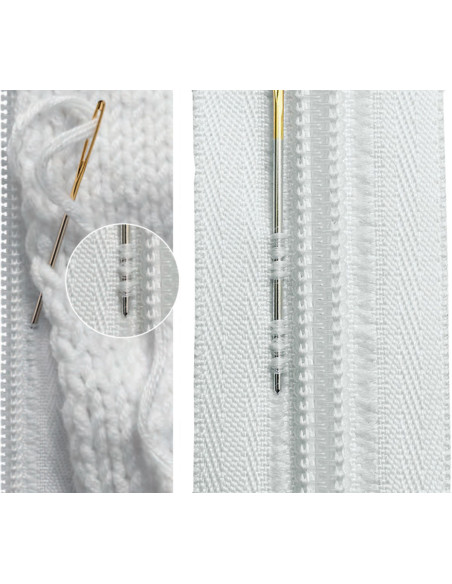 Fermeture éclair tricot non séparable - Blanc