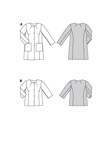 Patron de veste et manteau - Burda 6034