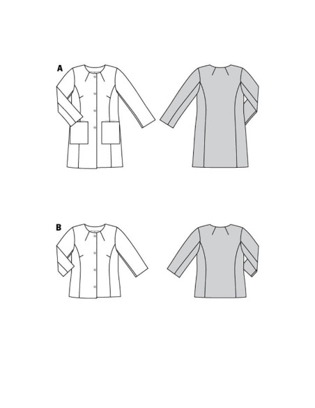 Patron de veste et manteau - Burda 6034