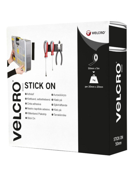 VELCRO® Brand Ruban auto agrippant adhésif fixation extrême 50mm x 5M noir