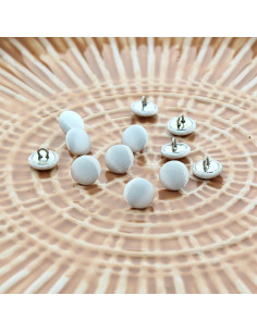 Bouton satin à queue mariage - Blanc