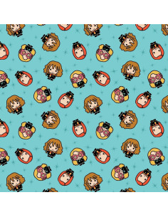 Tissu coton - Harry Potter kawaii girl bleu
