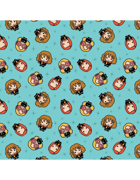 Tissu coton - Harry Potter kawaii girl bleu