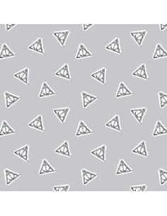Tissu coton - Harry Potter les reliques de la mort gris