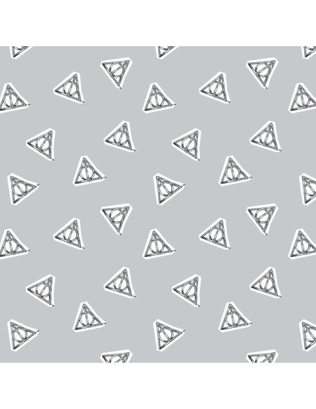 Tissu coton - Harry Potter les reliques de la mort gris