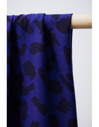 Tissu twill viscose - Urban Leo bleu cobalt