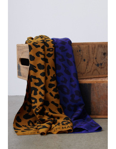 Tissu twill viscose - Urban Leo bleu cobalt