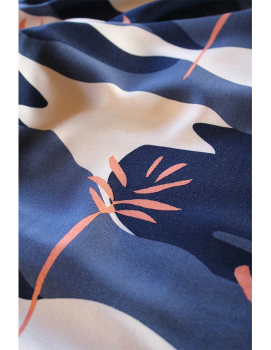 Tissu crêpe de viscose Solis bleu - Églantine & Zoé