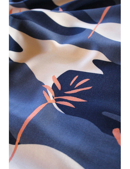 Tissu crêpe de viscose Solis bleu - Églantine & Zoé