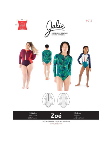 Patron de maillot zippé à manches longues Zoé - Jalie 4013