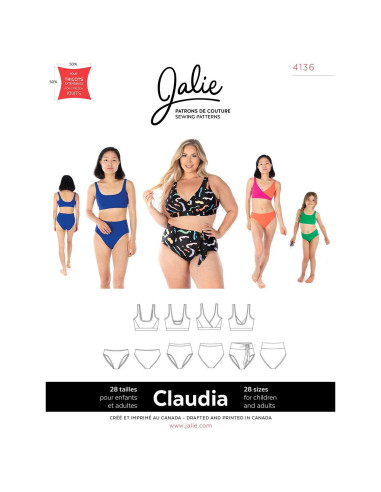 Patron de bikinis Claudia - Jalie 4136