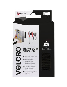 VELCRO® Brand Bandelettes auto agrippantes adhésives fixation extrême 50mm x 100mm x 2 Noir
