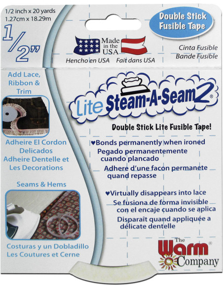 Ruban thermocollant double face Lite Steam-A-Seam2 - 1,27 cm x 18,29 m