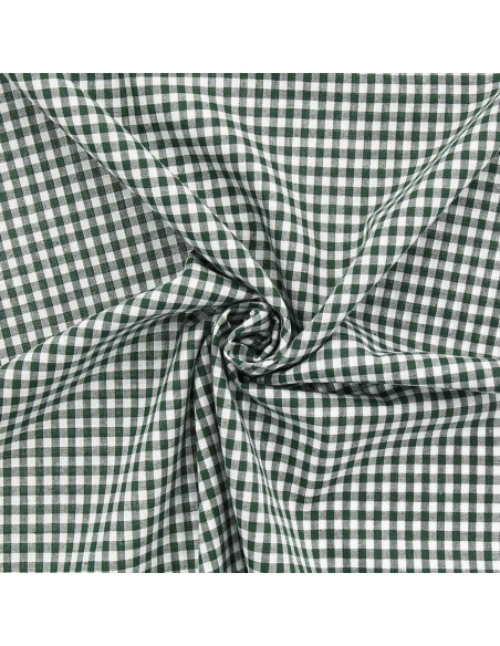 Tissu Vichy grands carreaux - Vert bouteille