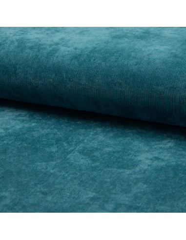 Tissu velours milleraies - Bleu pétrole
