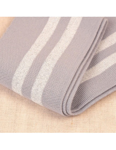 Bord-côte poignets et taille - Gris rayures argent